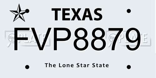 FVP8879 Texas License Plate