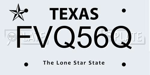 FVQ56Q Texas License Plate