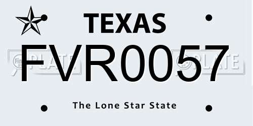FVR0057 Texas License Plate