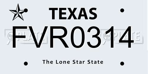 FVR0314 Texas License Plate