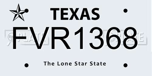 FVR1368 Texas License Plate