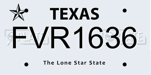FVR1636 Texas License Plate
