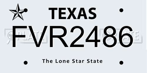 FVR2486 Texas License Plate