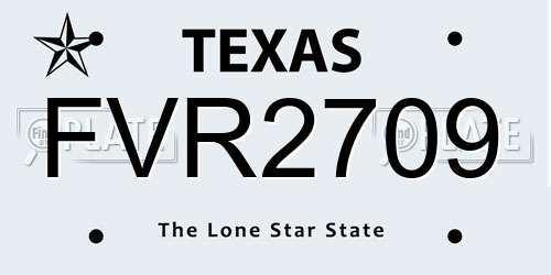 FVR2709 Texas License Plate