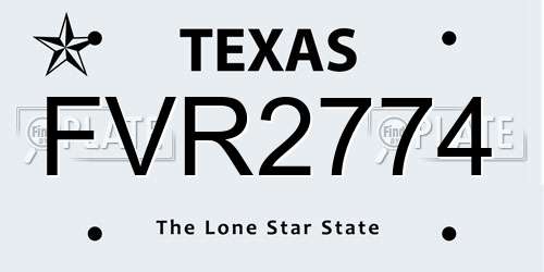 FVR2774 Texas License Plate