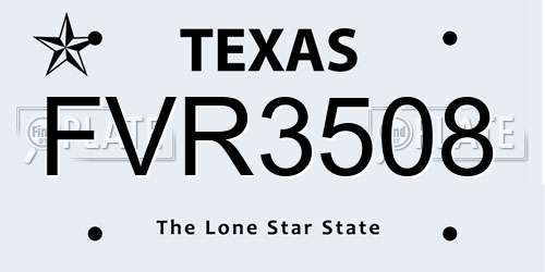 FVR3508 Texas License Plate