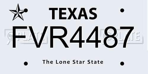 FVR4487 Texas License Plate