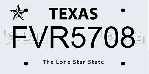 FVR5708 Texas License Plate