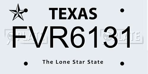 FVR6131 Texas License Plate