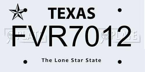 FVR7012 Texas License Plate