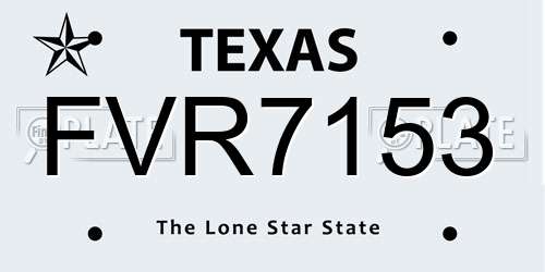 FVR7153 Texas License Plate