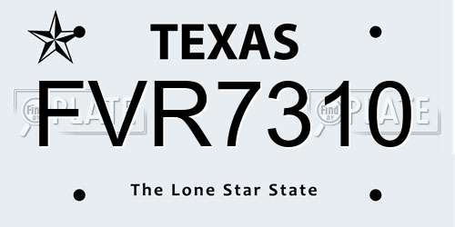 FVR7310 Texas License Plate