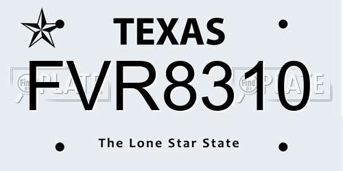 FVR8310 Texas License Plate