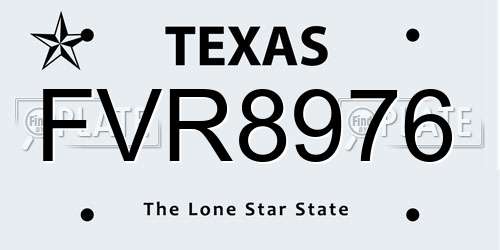 FVR8976 Texas License Plate