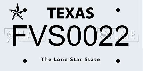 FVS0022 Texas License Plate