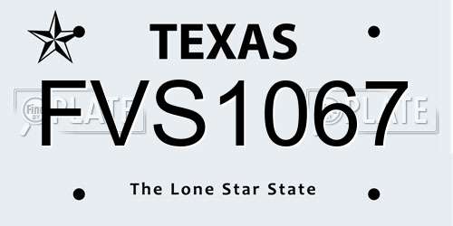 FVS1067 Texas License Plate