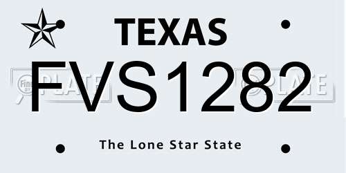 FVS1282 Texas License Plate