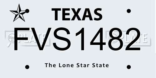 FVS1482 Texas License Plate