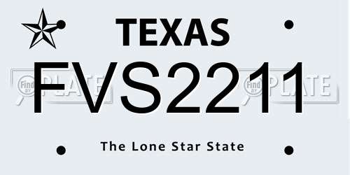 FVS2211 Texas License Plate