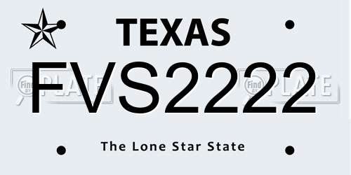 FVS2222 Texas License Plate