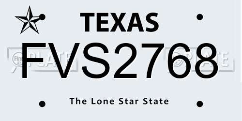FVS2768 Texas License Plate