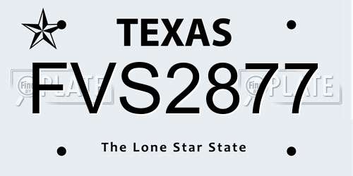 FVS2877 Texas License Plate