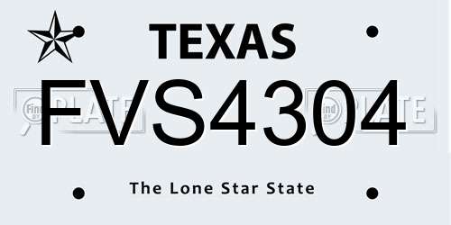 FVS4304 Texas License Plate