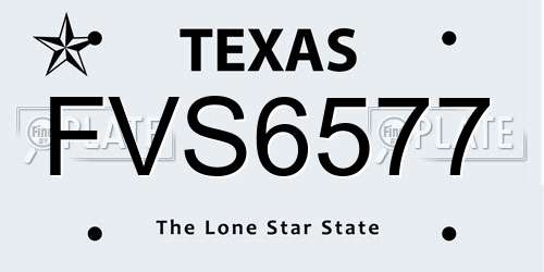 FVS6577 Texas License Plate
