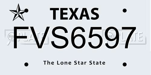 FVS6597 Texas License Plate