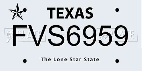 FVS6959 Texas License Plate