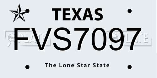 FVS7097 Texas License Plate