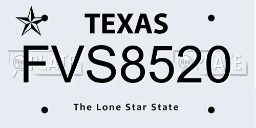 FVS8520 Texas License Plate