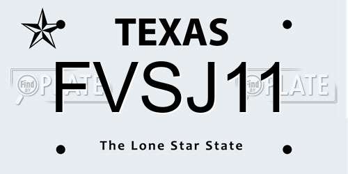 FVSJ11 Texas License Plate