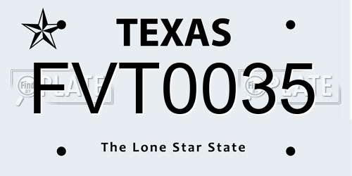 FVT0035 Texas License Plate