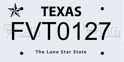 FVT0127 Texas License Plate