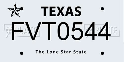 FVT0544 Texas License Plate