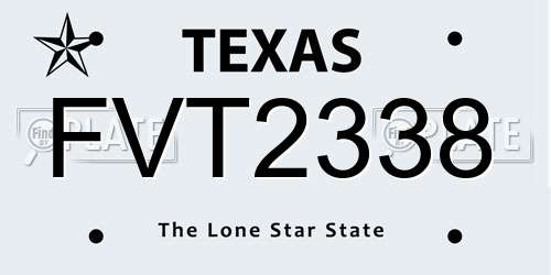 FVT2338 Texas License Plate