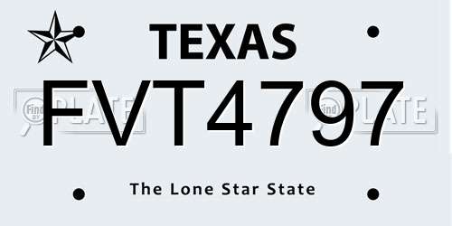 FVT4797 Texas License Plate