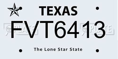 FVT6413 Texas License Plate