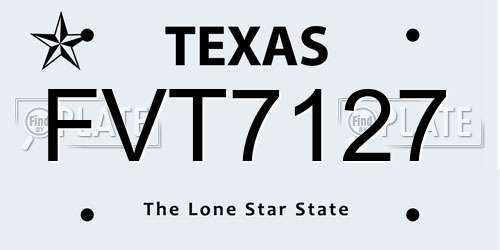 FVT7127 Texas License Plate
