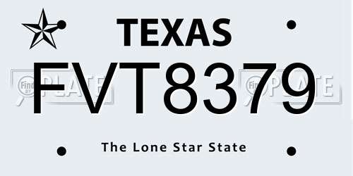 FVT8379 Texas License Plate