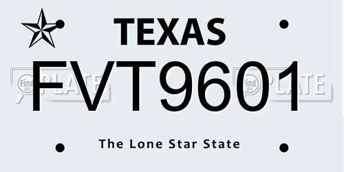 FVT9601 Texas License Plate