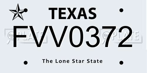 FVV0372 Texas License Plate