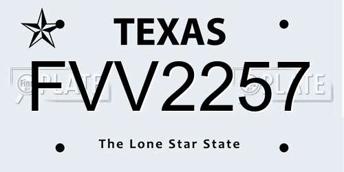FVV2257 Texas License Plate