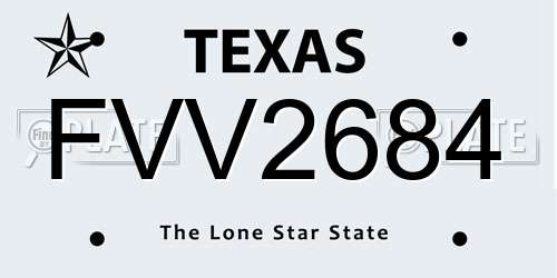 FVV2684 Texas License Plate