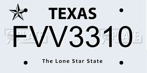 FVV3310 Texas License Plate