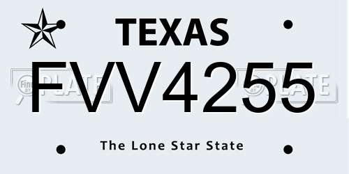 FVV4255 Texas License Plate