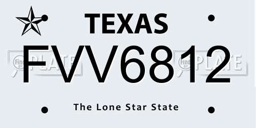 FVV6812 Texas License Plate