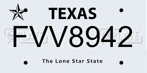 FVV8942 Texas License Plate
