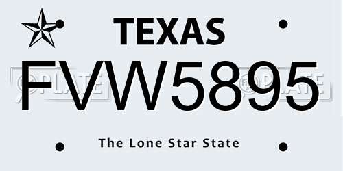 FVW5895 Texas License Plate